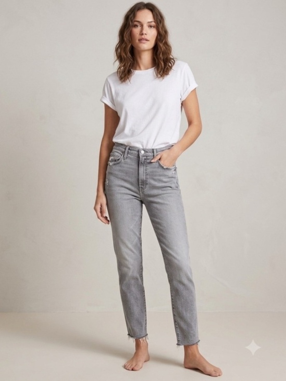 Mother The Scrapper Cuff Ankle Fray Shadows In The Grass Jeans Size 26